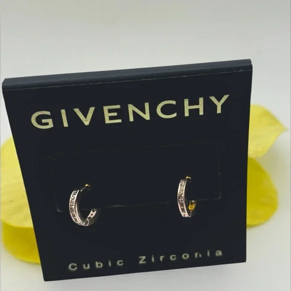Givenchy Gold and Silver Cubic Zirconia Earrings - Picture 2 of 2